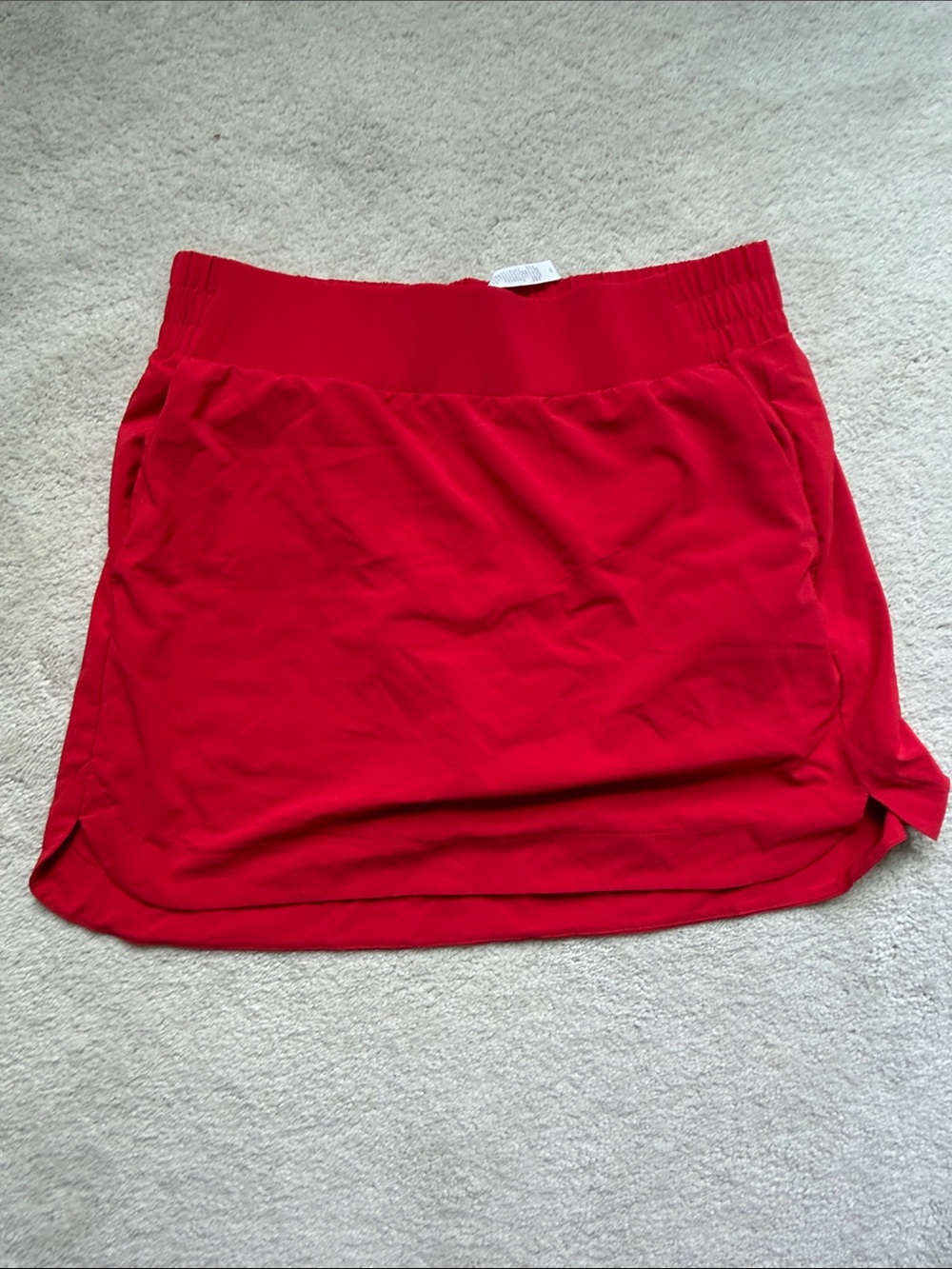 CRZ YOGA Red Athletic Skirt with Pull-On Waist